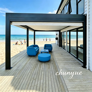 Pavillon <span class=keywords><strong>de</strong></span> luxe en alliage <span class=keywords><strong>d</strong></span>'<span class=keywords><strong>aluminium</strong></span> pour cour, fourni directement par l'usine, véranda extérieure avec stores à variation <span class=keywords><strong>d</strong></span>'<span class=keywords><strong>angle</strong></span> électriques intelligents et télécommande - Product Image 5