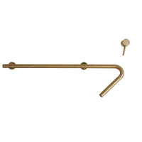 Robinet de lavabo monocommande OEM finition dorée brossée en acier inoxydable 304 mitigeur eau chaude et froide à poser sur comptoir double trou ZY-B105G