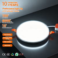 Éclairage intérieur commercial universel à découpe, 18W 24W 36W 48W, panneau LED rond à double couche - Luminaire 3D