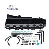 Collecteur d'admission noir ALL CAST pour refroidisseur d'air de charge Gen 2 B58 BMW M340i B58 G20 G29 Supra A90 3.0T 2020+ avec couvercle hexagonal
