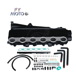 Black ALL CAST INTAKE MANIFOLD untuk Gen <span class=keywords><strong>2</strong></span> B58 Charge air Cooler Intake BMW M340i B58 G20 G29 Supra A90 3.0T 2020+ Penutup Heksagonal - Product Image 5