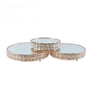 <b>Crystal</b> <b>Mirror</b> Metal Cake Floor Flower Stand for Wedding Decoration - Product Image 4