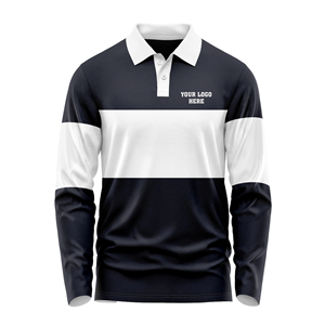 Chemise d'affaires en coton tricoté personnalisée brodée, respirante, à manches longues, unie, uniforme de travail pour homme, manches droites, 240g - Product Image 1