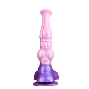 FAAK G187 dildo artistico giocattoli del sesso di vendita caldi per le donne con sensazione realistica e aspetto colorato misterioso in rosa chiaro e viola
