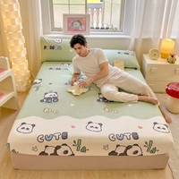 Drap-housse universel quatre saisons en pur coton à motif de panda de dessin animé, plusieurs options de taille
