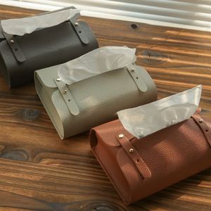 Nuevo Organizador Nórdico de Moda con Cubierta de Cuero PU, Porta Pañuelos de Papel para Escritorio, Sala de Estar, Cocina, Auto, Impermeable - Product Image 5