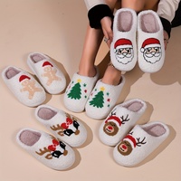 Chaussons d'Halloween et de Noël en peluche pour femmes et hommes, motifs crâne, citrouille, fantôme, renne, bonhomme de neige, lutin, Père Noël, arbre de Noël