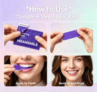 Bandes blanchissantes pour les dents à double action NHAP, goût menthe, respectueuses de l'émail, emballage personnalisé, commande en gros, fournitures de soins dentaires à domicile