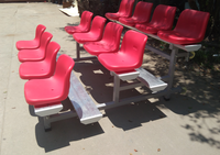 Sièges de stade de football en plein air, gradins de terrain de soccer, bancs d'tribunes, chaises de gradins, sièges de tribunes de stade