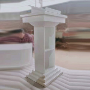 Chaire <span class=keywords><strong>d</strong></span>'église blanche avec sculpture <span class=keywords><strong>de</strong></span> <span class=keywords><strong>colombe</strong></span> <span class=keywords><strong>de</strong></span> l'Esprit Saint et croix dorée, pour <span class=keywords><strong>la</strong></span> parole sacrée et <span class=keywords><strong>la</strong></span> prière chrétienne - Product Image 6