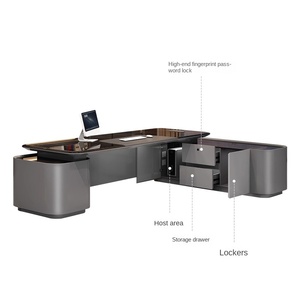 Luxurious Lacquered Executive Office <strong>Desk</strong> <strong>Large</strong> Office Furniture High-end Multi-functional boss Office <strong>Desk</strong> for Presidents - Product Image 5
