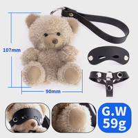 Porte-clés ours en peluche BDSM discret, jouet décoratif fétichiste pour les amateurs de jeux érotiques avec détail nœud, un cadeau unique pour les aventuriers