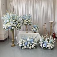 Bola Bunga Buatan Tangan Sutra Biru Putih Romantis 50cm Harga Pabrik IFG untuk Dekorasi Pernikahan, Hari Ibu, Natal