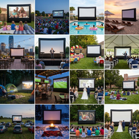Écran de cinéma gonflable silencieux de 20 pieds |   Écran de projection extérieur étanche |   Projection avant et arrière sans plis et sans coutures