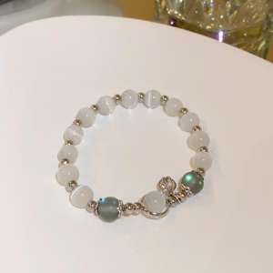 Bracelet en cristal opale bleu mer trésor clair de lune Bracelet élastique léger de luxe pour filles femmes bijoux accessoires - Product Image 1