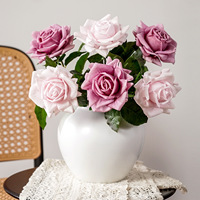 Fleurs artificielles en soie de rose de mai, effet toucher réel, hydratantes, pour salon, table à manger, hôtel, événements commerciaux