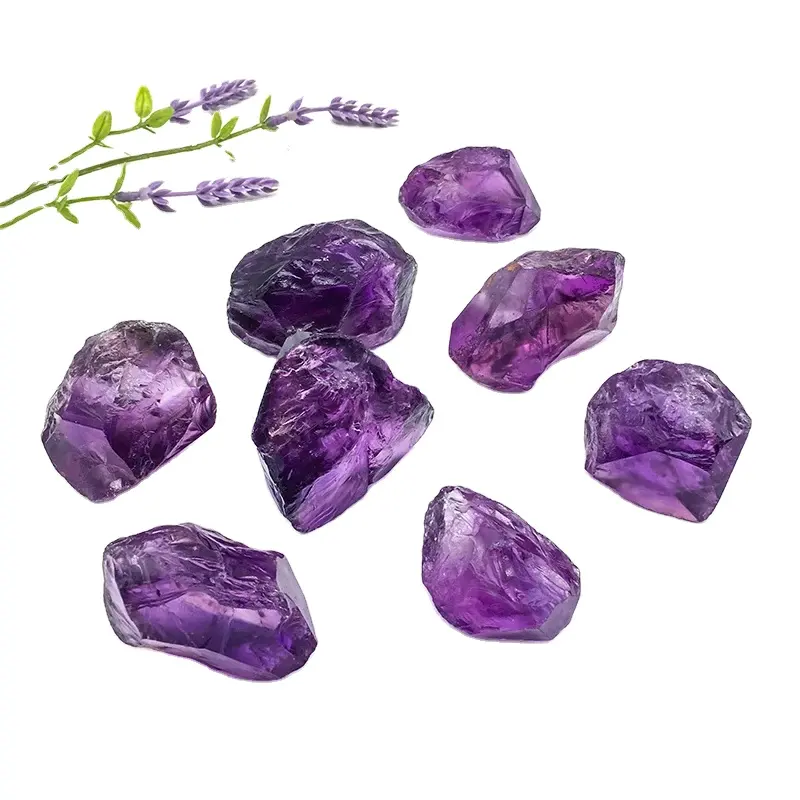 Piedras de amatista en bruto de cristal Natural de alta calidad, piedras preciosas de amatista áspera oscura de cristal curativo a la venta