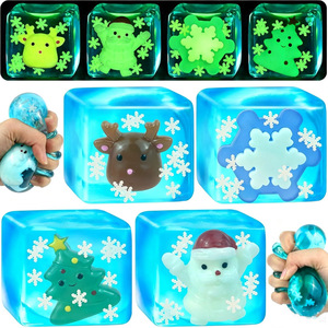 2026 Novedad: Juguete Sensorial de Navidad que Brilla en la Oscuridad, Bola Antiestrés Educativa de Rebote Lento, Material TPR Personalizable - Product Image 1