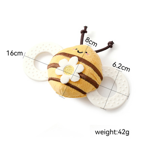 <span class=keywords><strong>Hochet</strong></span> Miroir Abeille en Peluche avec Anneaux en Silicone Doublement Texturés, Sûr pour Bébé, Écologique, Jouet Sensoriel Montessori - Product Image 6