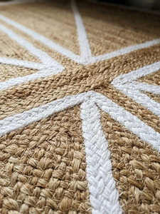 Natural Beige White Jute Area <b>Rug</b> Handwoven Geometric Boho Farmhouse Carpet <b>Rustic</b> Home Decor for Livig Room Bedroom Entryway - Product Image 5