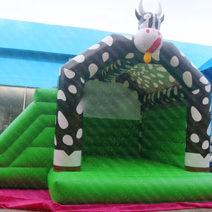 Château <span class=keywords><strong>gonflable</strong></span> ferme animale avec toit, aire de jeux pour enfants et tout-petits, usage commercial - Product Image 1