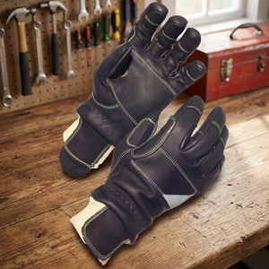 Leather Safety Gloves <b>Full</b> Grain Abrasion Resistant Anti <b>Slip</b> Straight Cuff General Purpose - Product Image 5