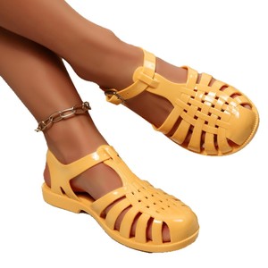 <span class=keywords><strong>Sandali</strong></span> piatti da donna coreani <span class=keywords><strong>estivi</strong></span> in PVC lucido effetto gelatina, con punta chiusa e fori, ideali per la spiaggia - Offerta imperdibile - Product Image 5