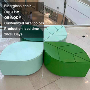 Set da Giardino in Fibra di Vetro FRP Personalizzato, Sgabelli Moderni per Lounge, Sedie Portatili e Durevoli per Hotel e Appartamenti, Design Floreale - Product Image 1