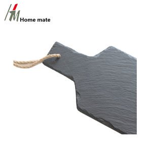 Bandeja de servicio de pizarra negra Natural, plato con mango, venta al por mayor de fábrica - Product Image 3