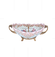 Plateau de service en céramique de luxe doré, peint à la main, écologique, avec drainage, pour fruits secs, pour la maison, le salon, la table basse