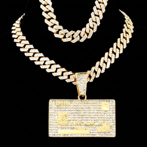 Collar con Colgante de Diamante Hiphop Chapado en Oro Sólido de 18K, Certificado por IGI, Unisex, para Uso Diario, Corte Brillante, Natural - Product Image 1
