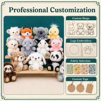 Porte-clés en peluche douce personnalisé mignon, animaux en peluche Kawaii (renard, panda, cochon, chien, husky, mouton), jouet porte-clés, breloque de sac moelleuse, cadeau pour filles
