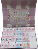 Nouvel ensemble de Mahjong américain 3 couches rose menthe avec motif floral et nœud, 160 tuiles, idéal pour les cadeaux d'anniversaire et de mariage de luxe