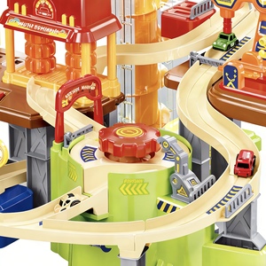 Kit de construction de circuit d'aventure de réparation automobile DIY avec garage de stationnement de voitures et convoyeur, jouet éducatif interactif et puzzle, cadeau - Product Image 2
