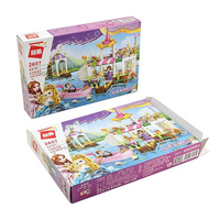 Boîte d'emballage de jouets personnalisée écologique avec pelliculage mat et paillettes, boîte en carton de luxe avec couvercle, blocs de construction, poupée princesse pour enfants