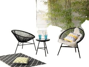 Yoho al aire libre moderno Acapulco acero mimbre cuerda ratán PE silla Bistro comedor conjunto para hoteles parques-muebles de jardín al por mayor - Product Image 5