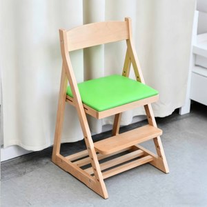 Adjustable Height Modern Wood High Chair for Toddlers 0.5-12 Years with <b>Steps</b>-Durable Dining & Study Chair - Product Image 5