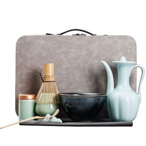 Juego de Té Matcha Japonés de Regalo con Batidor de Bambú y Soporte de Cerámica para el Batidor, Caja de Regalo de Viaje Ecológica Vintage - Product Image 1