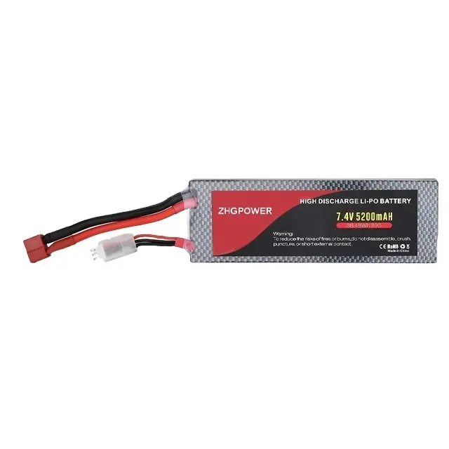Factory Promotional High Quality 7.4v 5200mah 30c Rechargeable Lithium Polymer Battery Pack For Rc Model Car Boat Helicopter