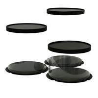 QX Wholesale Boîtes à gâteaux rondes transparentes noires en PET jetables et recyclables de 6, 8, 10 et 12 pouces