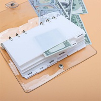 Pochettes de classeur A5A6A7 blanches et noires en PP dépoli, enveloppes à monnaie sans fermeture éclair, intercalaires d'indexation, pochettes budgétaires à 6 trous