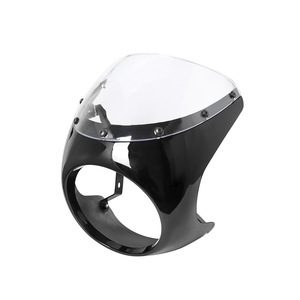 Cache-phare de <span class=keywords><strong>moto</strong></span> rétro <span class=keywords><strong>noir</strong></span> <span class=keywords><strong>brillant</strong></span> modifié, type « tête de cochon » - Product Image 6