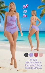 Costume da bagno intero da donna M423 senza spalline, push-up, in rete, tinta unita, elasticizzato, in spandex e poliestere, vestibilità regolare - Product Image 3