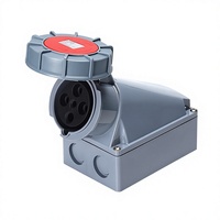 Prise murale industrielle 3, 4 ou 5 broches, étanche IP67, anti-poussière, 63A/125A, 220V, 380V, 415V, série Hefeng HFN