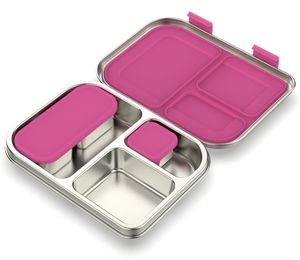 Lonchera Metálica Personalizada de 3 Compartimentos para Niños, Loncheras Bento de Acero Inoxidable a Prueba de Fugas con Contenedores para la Escuela y la Oficina - Product Image 1