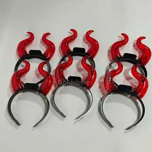 Bandeau LED en <span class=keywords><strong>corne</strong></span> de <span class=keywords><strong>diable</strong></span> Bandeau lumineux en cristal avec couronne <span class=keywords><strong>lumineuse</strong></span> Couvre-chef coloré clignotant pour décor de fête de concert - Product Image 4