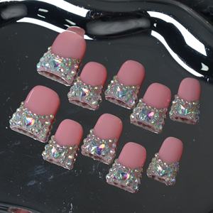 Faux ongles à presser faits main, couvrance totale, motif étoile et papillon, en acrylique de luxe, prix d'usine en gros - Product Image 3