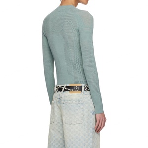 เสื้อยืดแขนยาวทรงแร็กแลนสำหรับผู้ชาย ทรงสลิม กระชับ ยืดหยุ่น ผ้าริบถัก ระบายอากาศ แห้งเร็ว เหมาะสำหรับกิจกรรมกลางแจ้ง เสื้อคอปกสำหรับแข่งขัน - Product Image 4