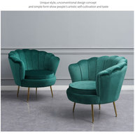 Fauteuil avec Design nordique moderne, pieds dorés, canapé avec tissu velours vert, vente en gros, livraison gratuite