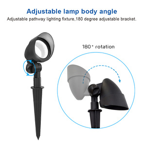 Kit d'éclairage paysager extérieur étanche <span class=keywords><strong>IP65</strong></span>, 6 spots LED RGBW en aluminium basse tension pour jardin, cour et allée - Product Image 3